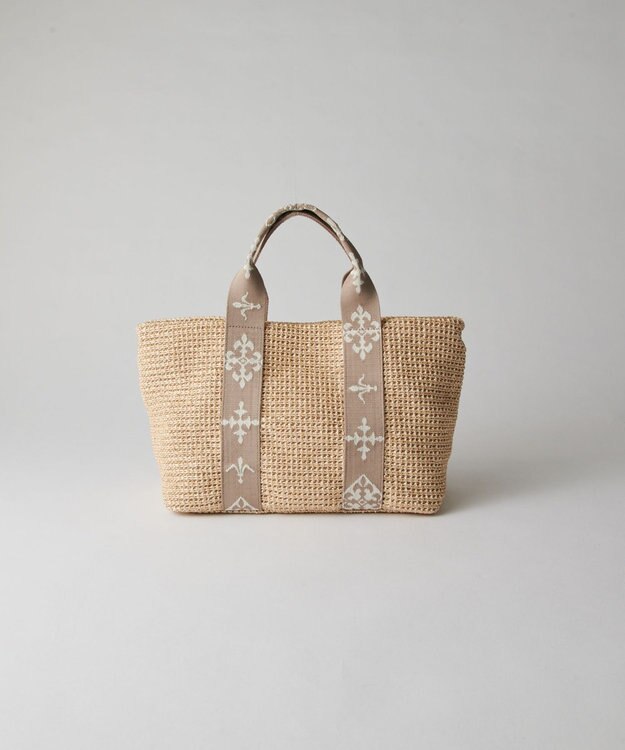 russet ナイロンラフィアデイリーミニトートバッグ(CE-1712) Ivory