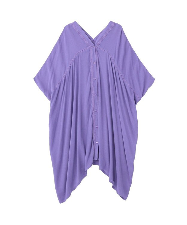 Green Parks ハシゴレースレーヨンクレープチュニック Purple
