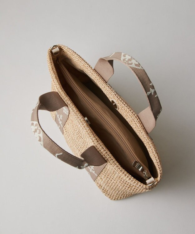 russet ナイロンラフィアデイリーミニトートバッグ(CE-1712) Ivory