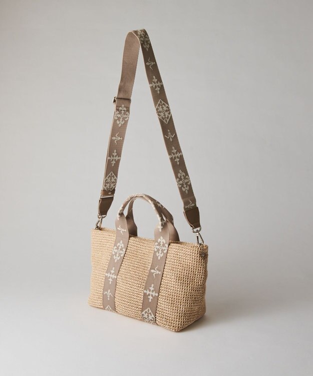 russet ナイロンラフィアデイリーミニトートバッグ(CE-1712) Ivory