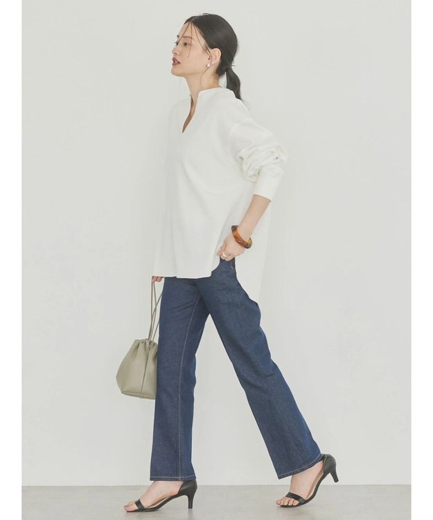 AMERICAN HOLIC スキッパーワッフルプルオーバー Off White