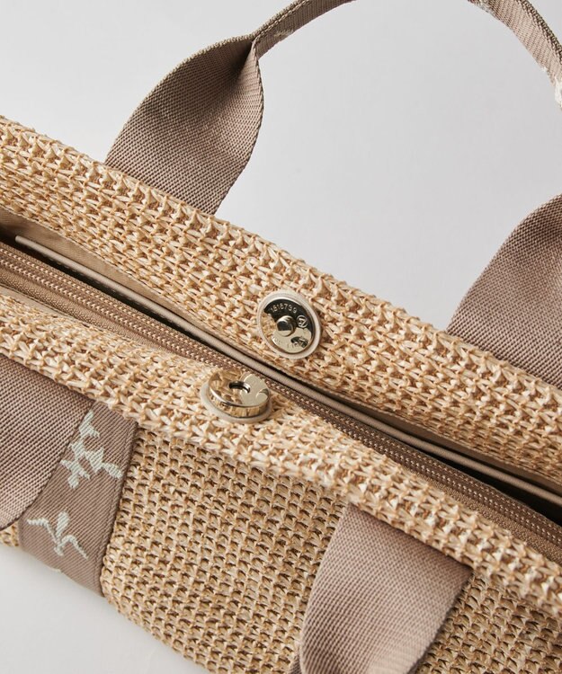 russet ナイロンラフィアデイリーミニトートバッグ(CE-1712) Ivory