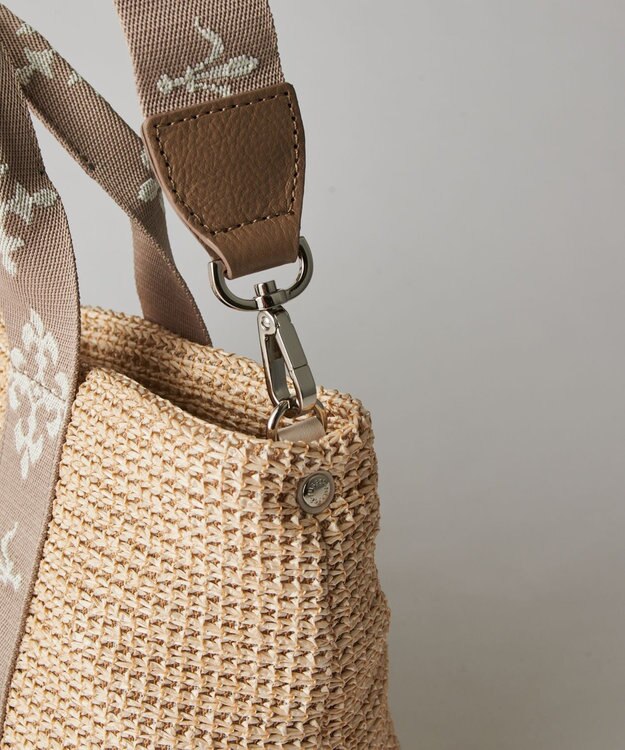 russet ナイロンラフィアデイリーミニトートバッグ(CE-1712) Ivory