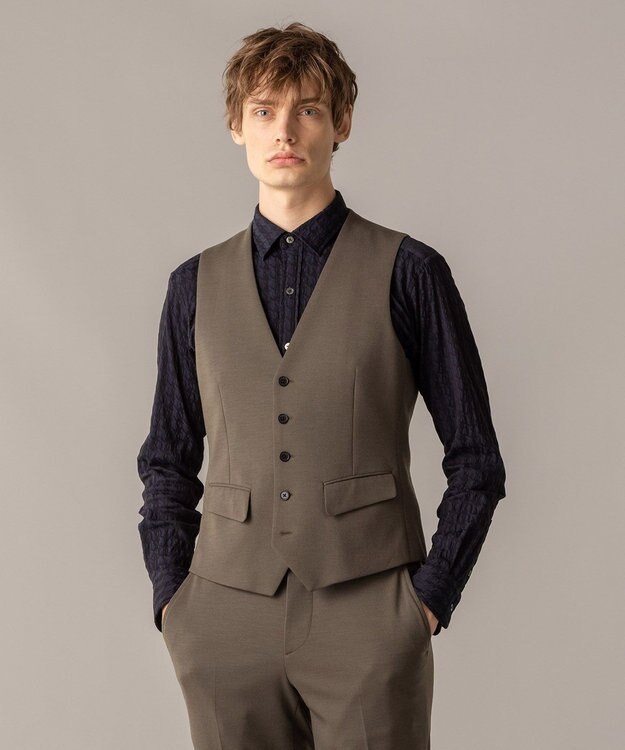 JOSEPH HOMME ウーステッドモックロディ ジレ カーキ系