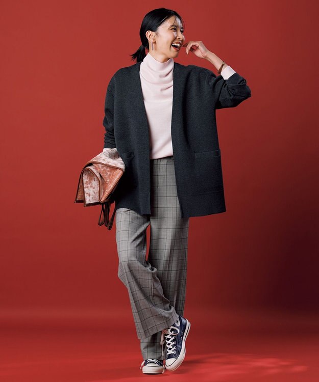 UNFILO スポンジニット カーディガン チャコール