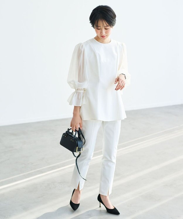 #Newans シアースリーブブラウス ホワイト