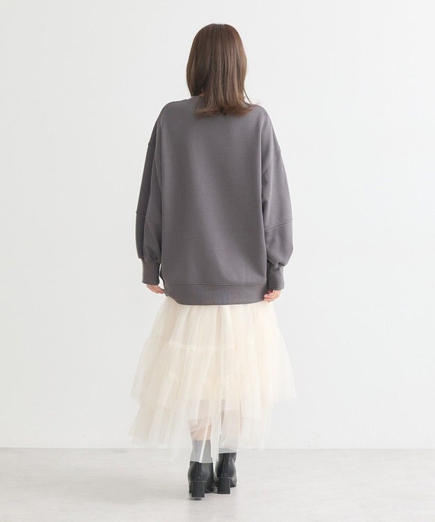 earth music&ecology アソートロゴルーズスウェット Charcoal Gray