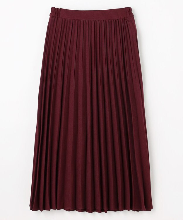 ANY 【新色追加/ウエストゴム】ウーリッシュプリーツスカート バーガンディ
