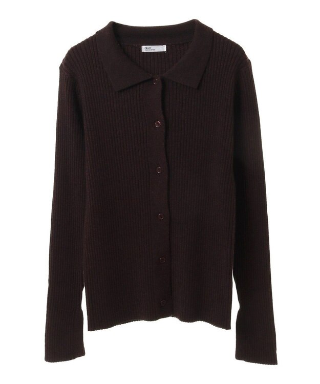 CRAFT STANDARD BOUTIQUE 襟付きニットコンパクトカーディガン Bordeaux