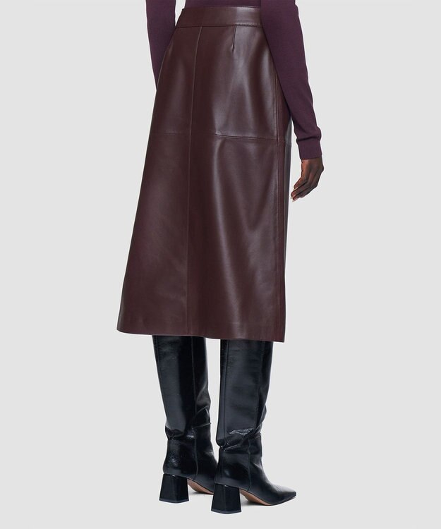 JOSEPH ナッパレザーセーヴル　スカート　 Maraschino