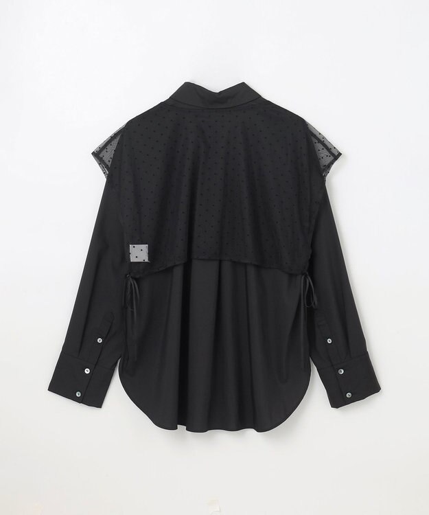 GRACE CONTINENTAL レイヤード刺繍シャツブラウス ブラック