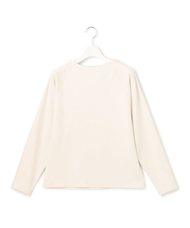 23区 L 【洗える】ヴィスコースソフトポンチ ラグラン カットソー アイボリー系