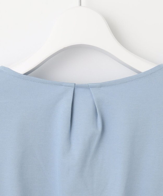 J.PRESS LADIES 【WEB限定カラーあり・接触冷感・UVケア】 スムースジャージー キーネック カットソー サックスブルー系