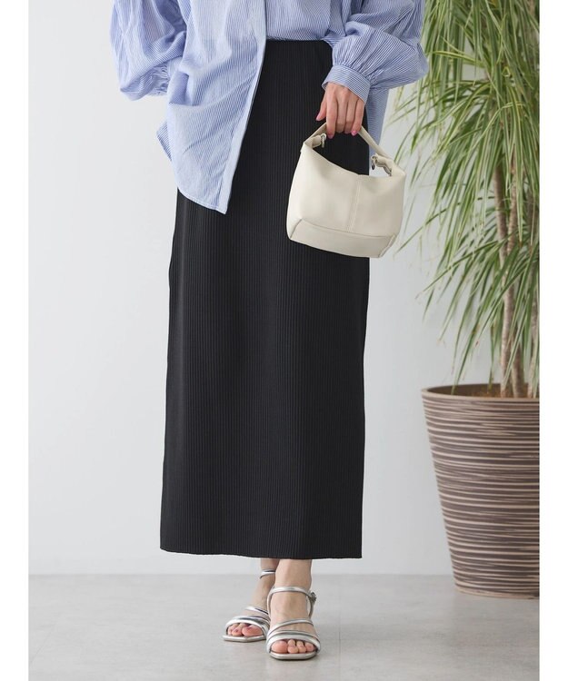 AMERICAN HOLIC 針抜きテレコタイトスカート Black