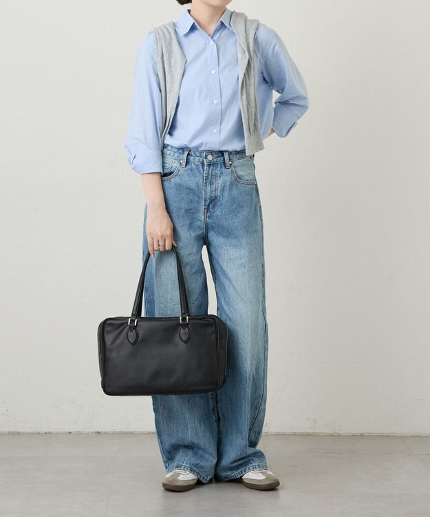 russet 【2025AW新作】ソフトレザーボストンバッグ(CE-1590) Black