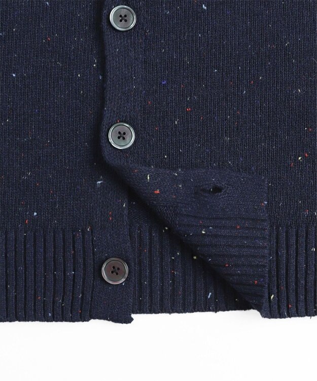 WEGO ネップクルーネックカーディガン ネイビー