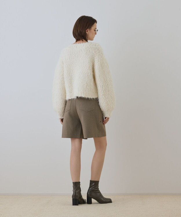 GRACE CONTINENTAL ツイーディーハーフパンツ カーキ