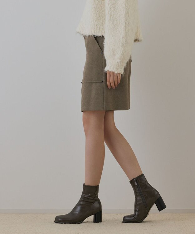 GRACE CONTINENTAL ツイーディーハーフパンツ カーキ