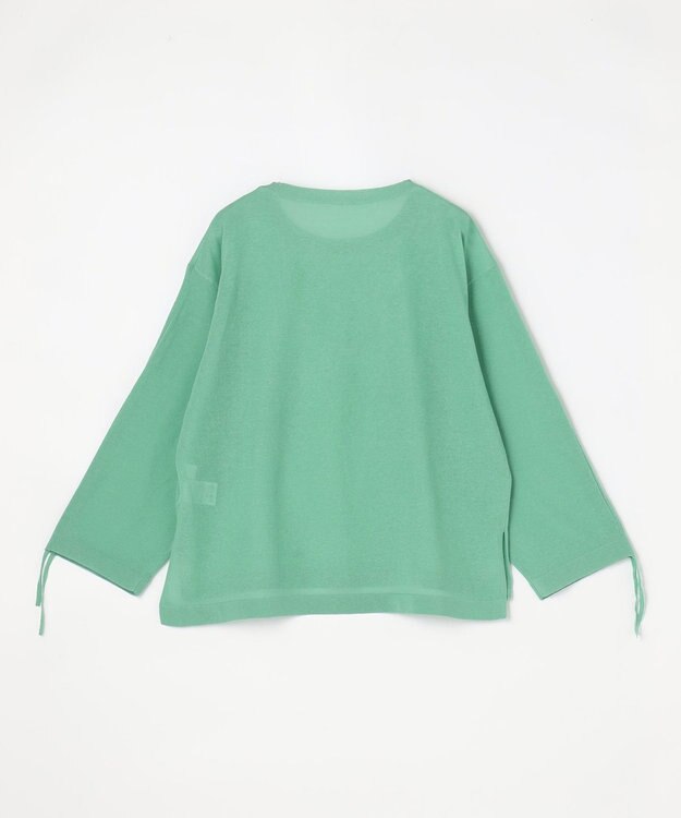 ANY シアーシャーリングスリーブニット グリーン