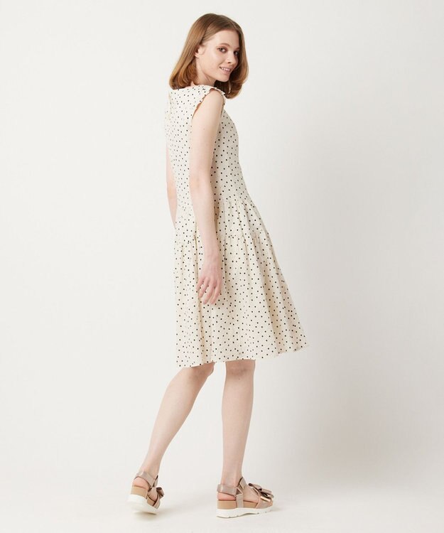 TOCCA 再入荷！【洗える！】VACANCE ドレス ベージュ×ブラックドット系5