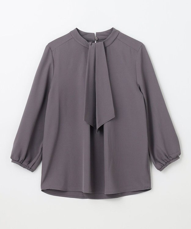 ANY 【洗濯機可能】プリントブラウス チャコール