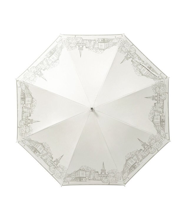 MOONBAT 【遮光100%】SOLFEGE MODE  晴雨兼用 長傘 日傘 街並プリント ホワイト