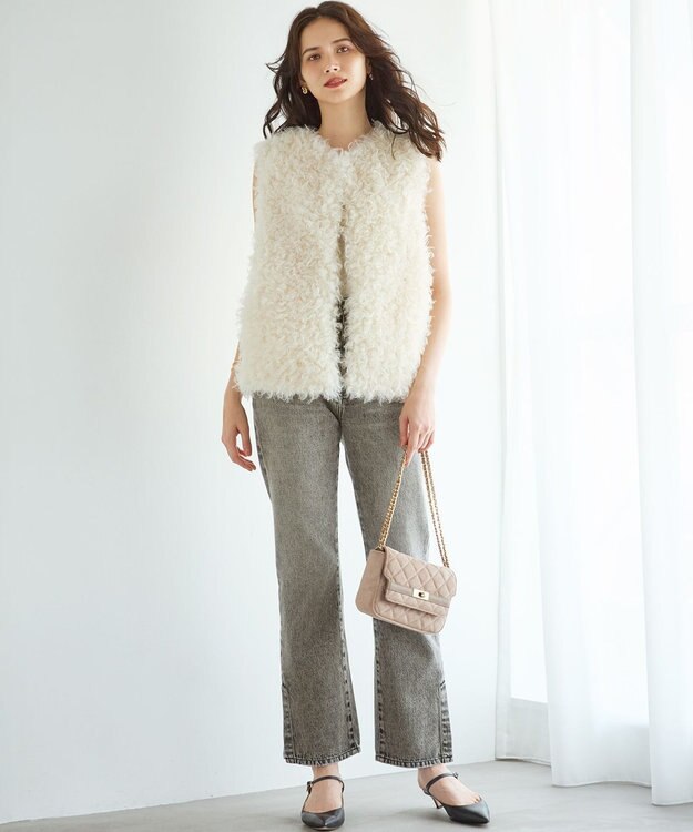 23区 S 【SLOW/一部店舗限定】スリット ストレート デニム グレー系