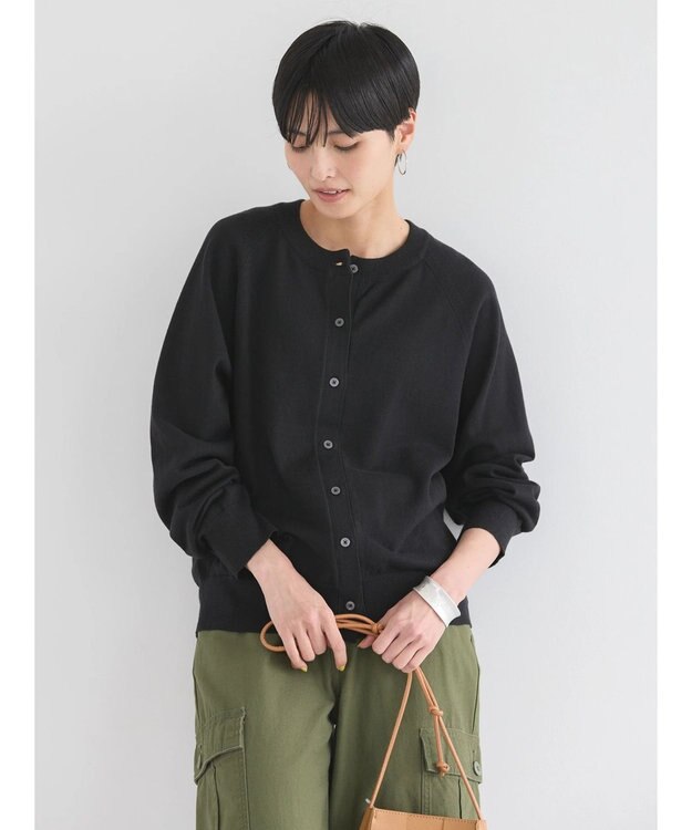 AMERICAN HOLIC ＵＶカットクルーネックニットカーディガン Black