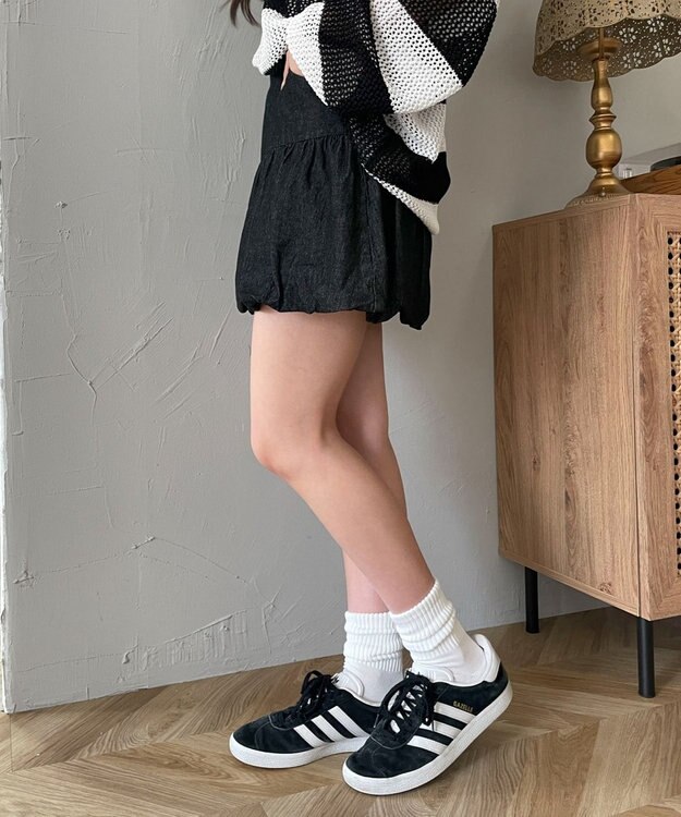 WEGO バルーンミニスカパン デニムブラック