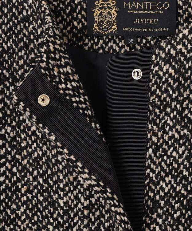 自由区 MANTECOツイード コクーンシルエットコート ベージュ系8