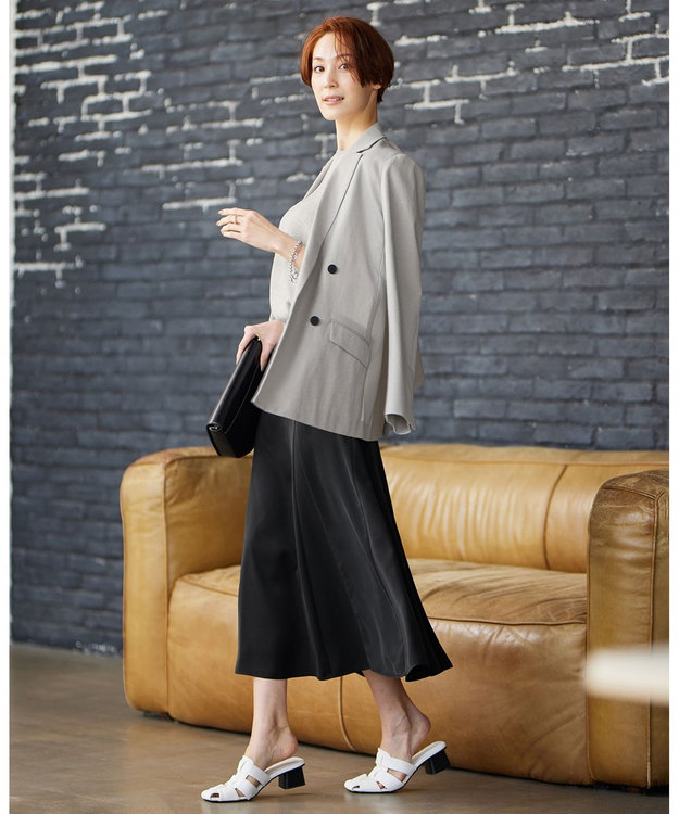 ICB 【セットアップ対応・洗える】 LooseWeave ダブルブレストジャケット トープ系