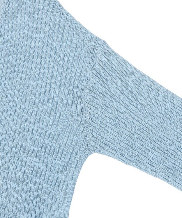 earth music&ecology バイカラーハリヌキカーディガン Light Blue