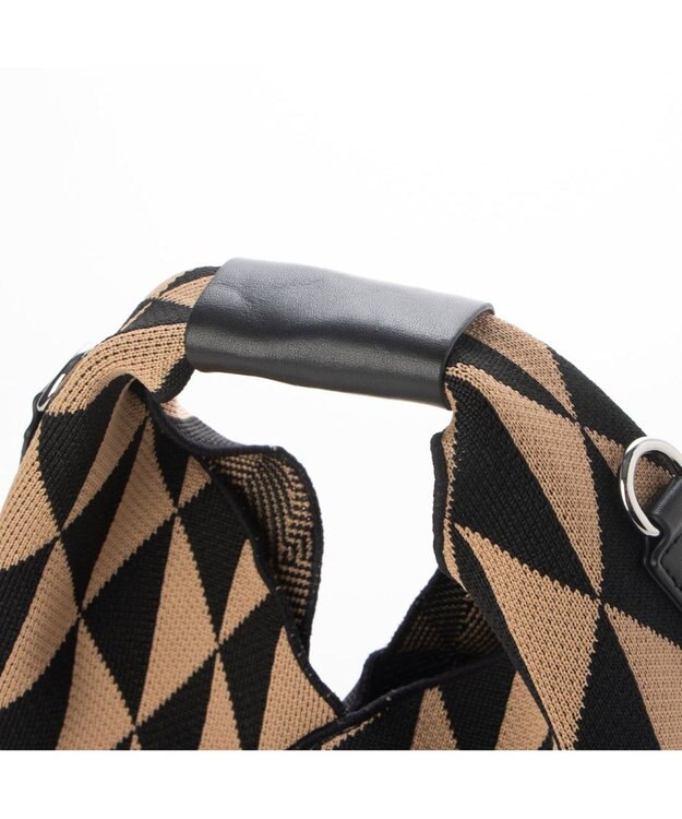 UNBILLION カシュカシュ cachecache ジャガード柄2wayショルダーバッグ ベージュ