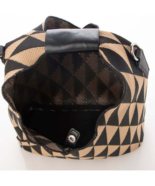 UNBILLION カシュカシュ cachecache ジャガード柄2wayショルダーバッグ ベージュ