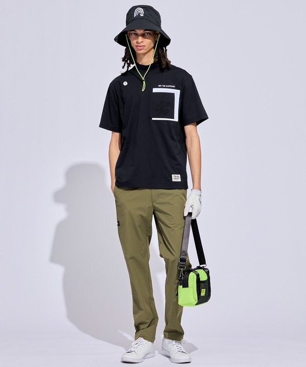 PW CIRCULUS 【MEN】サイドパンチング テーパードパンツ ゴルフ カーキ系