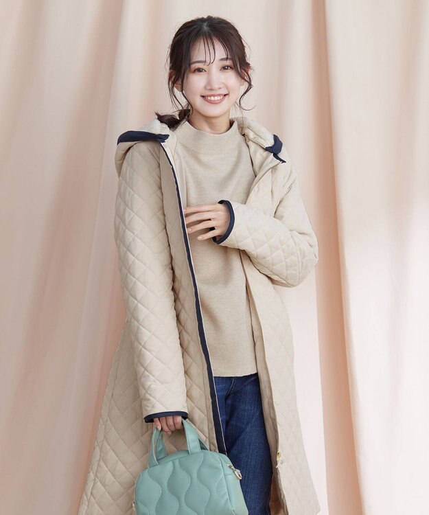 Tiaclasse 【洗える】モックネックジャガードニットプルオーバー アイボリー