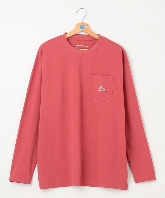 SHARE PARK MENS 【UVカット・吸水速乾・ストレッチ・軽量 】刺繍ポケットＴシャツ（L・XLサイズ） レッド系