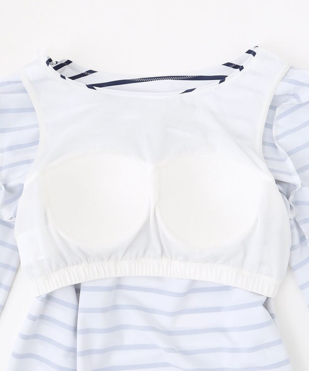 ANY SIS 【3SET】マリン スイムウェア オフ×ネイビーストライプ×カーキ