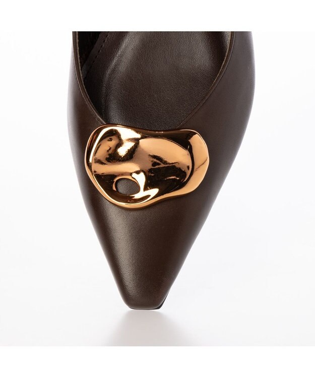 MODE ET JACOMO <MODE ET JACOMO>メタルフラットパンプス ダークブラウン