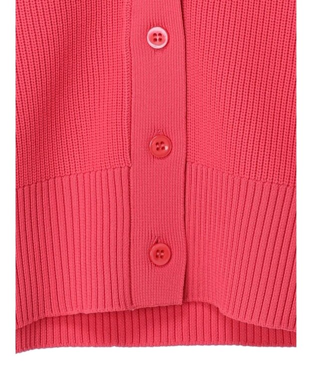 Green Parks スポンディシュ畦編みショート丈カーディガン Pink