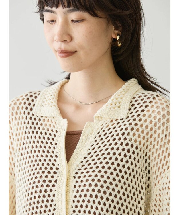 AMERICAN HOLIC 透かし編みニットカーディガン Ivory