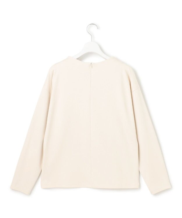 23区 L 【洗える】ヴィスコースソフトポンチ ラグラン カットソー アイボリー系