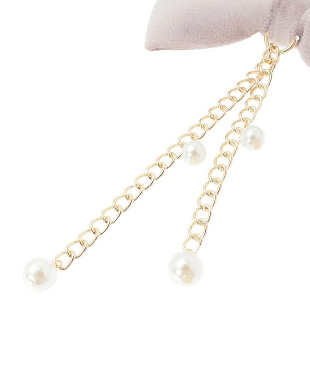 Maison de FLEUR ベロアレースリボンチャーム Grayish Pink