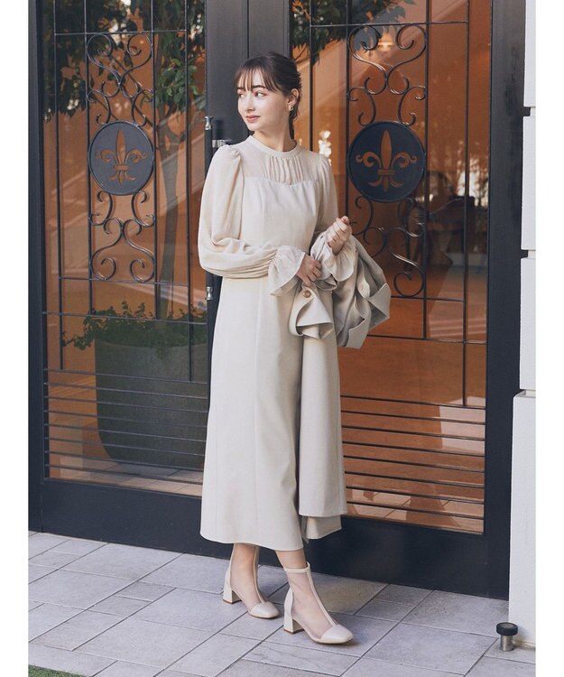 earth music&ecology シアードットドッキングワンピース Beige