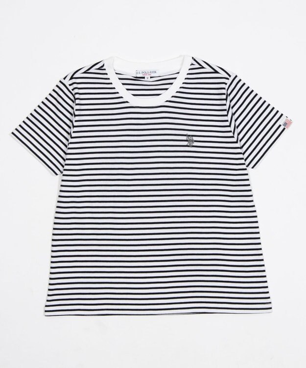 WEGO 【SMLサイズ展開】U.S. POLO ASSN.別注コンパクトTシャツ ホワイトボーダー