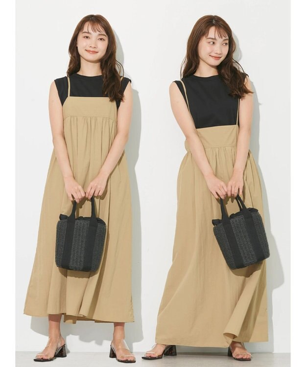 AMERICAN HOLIC 丈違い２ＷＡＹバックリボンワンピース Beige