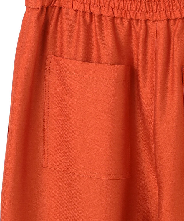 ICB 【洗える】ウールワッシャーツイル ワイドストレートパンツ オレンジ系