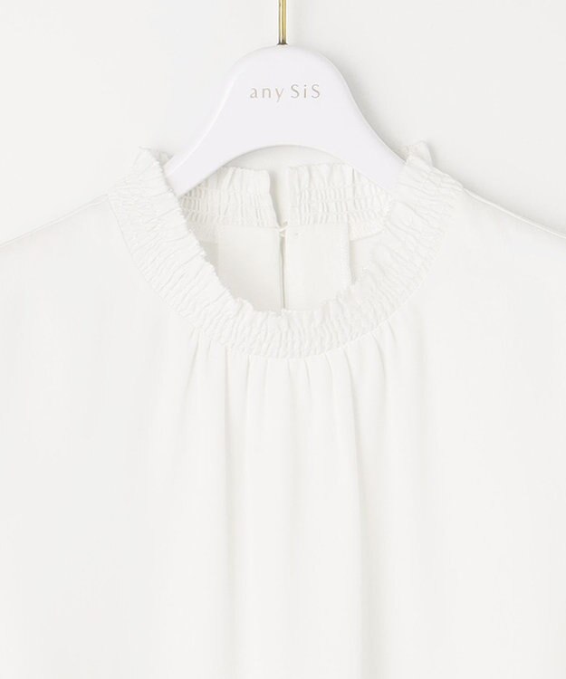 ANY SIS 【美人百花10月号掲載】ハイネックシャーリング ブラウス オフ