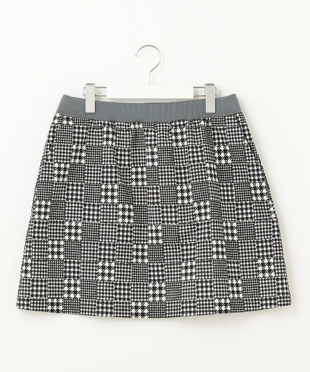 23区GOLF クラシカルで上品！【WOMEN】【ストレッチ・撥水】チェック柄 台形スカート ブラック系3