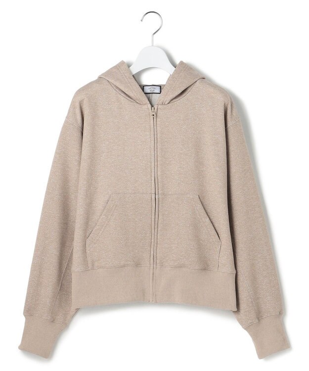 J.PRESS YORK STREET 【WOMEN】ラメ裏毛ジップアップ フーディ ブラウン系